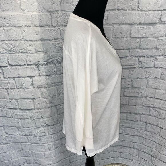 Gap vneck Longsleeve batwing top white sz S women - Picture 5 of 12